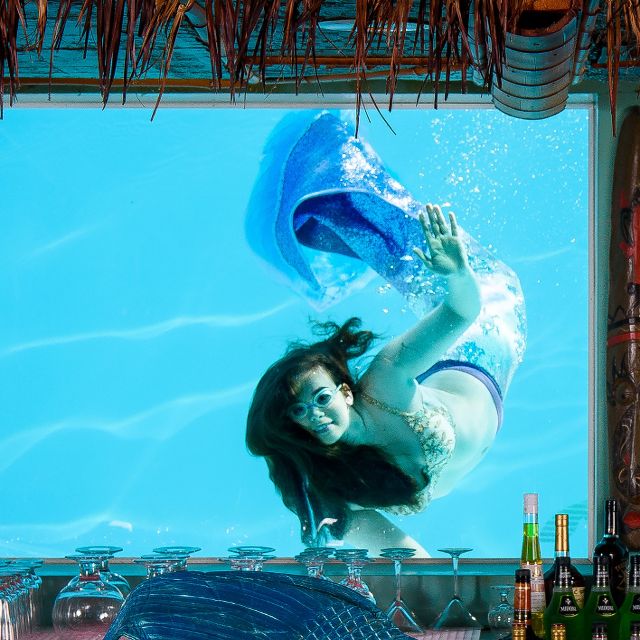 Mermaid performer at the Sip n' Dip Lounge