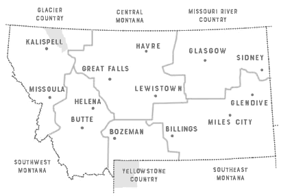 Map of Montana Cities
