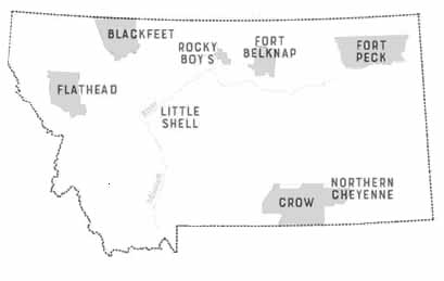 Map of Montana Reservations