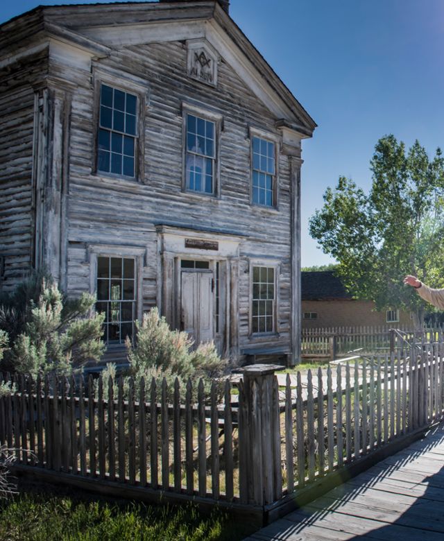 A photo of the old Mason Hall in Bannack
