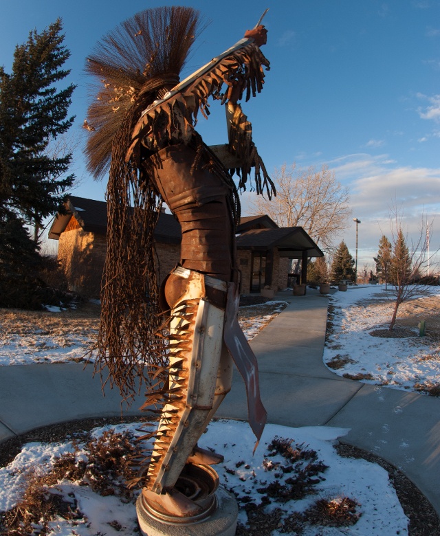 Metal sculpture by Jay Laber, Visitor Information Center, Great Falls