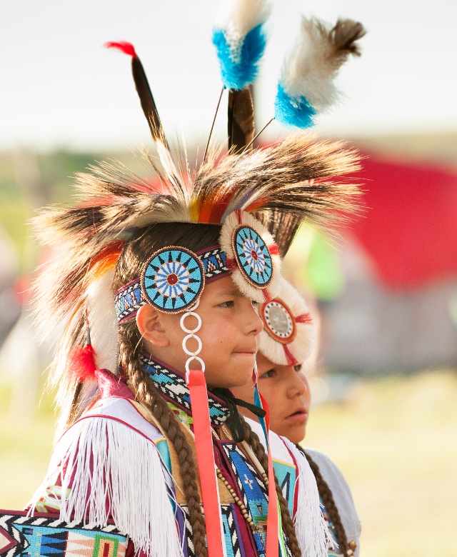 Native child in regalia Red Bottom Powwow, Fort Peck Indian Reservation