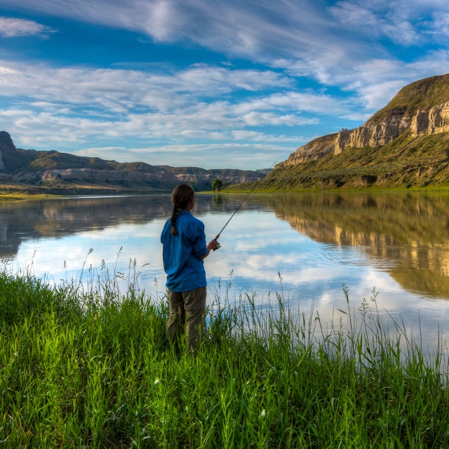 man fishing