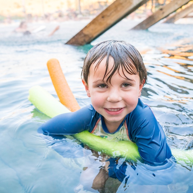 kids swimming in Norris Hot Springs