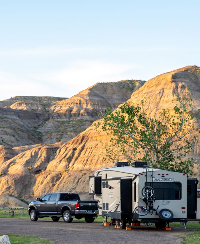 Camper in eastern Montana