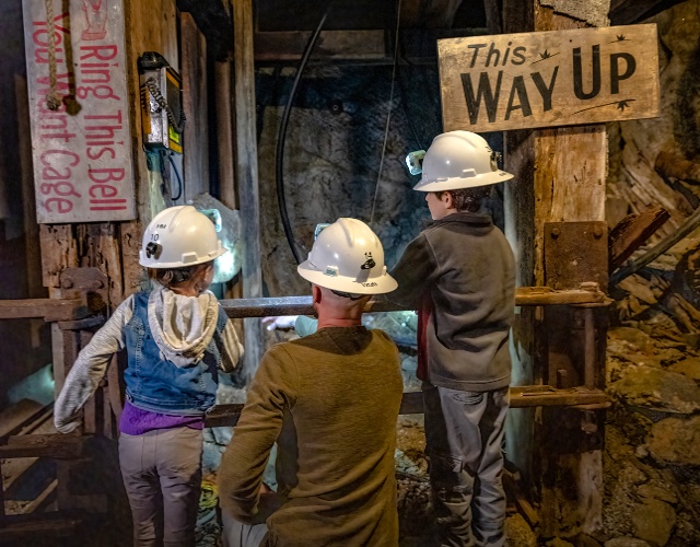 Family visiting World of Museum of Mining