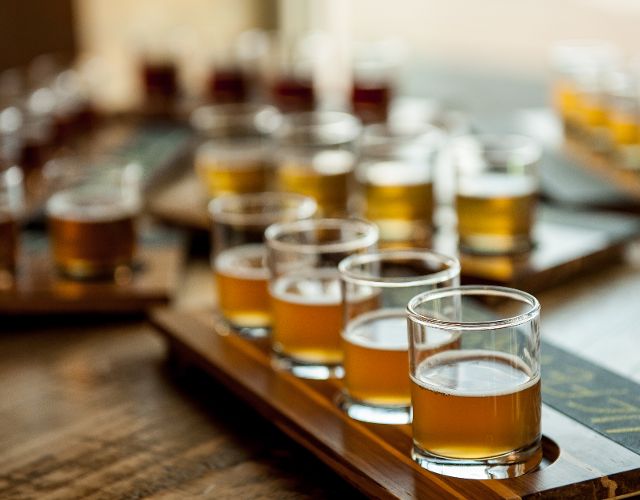 flight of beer samples