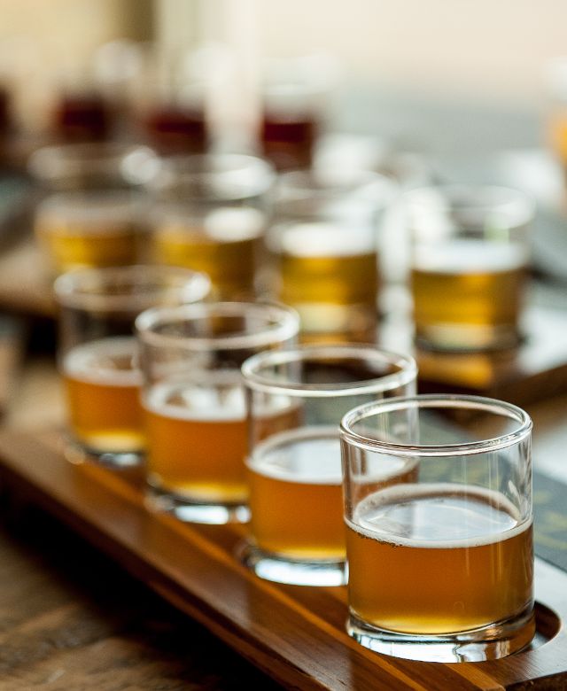 flight of beer samples