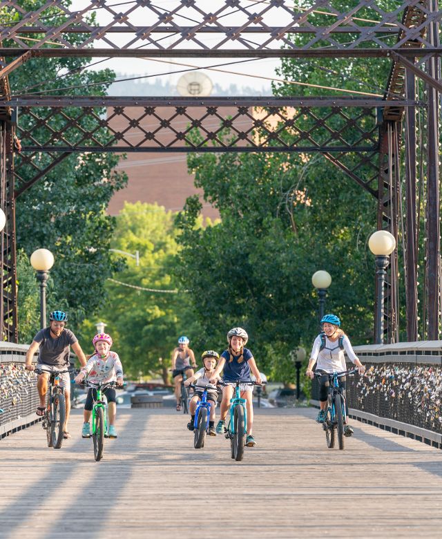 family bike riding