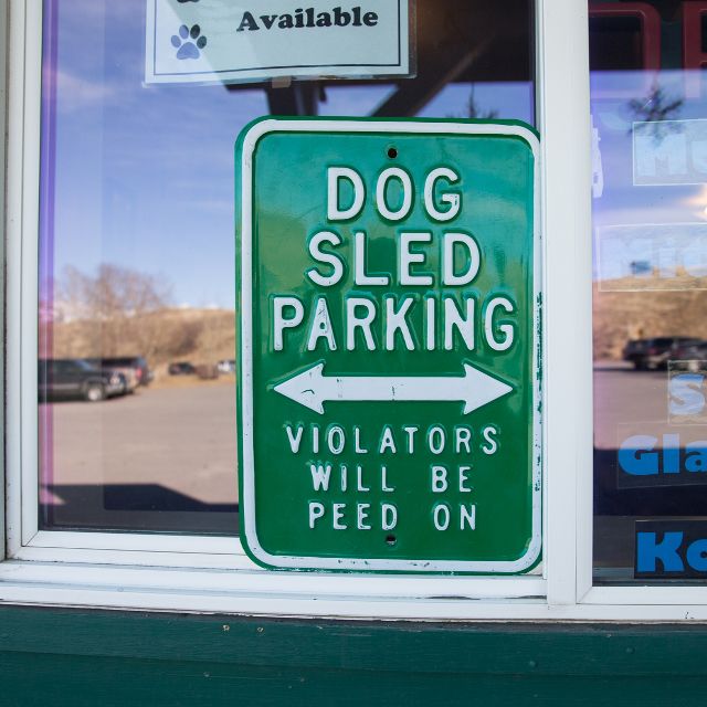 dog sledding signage