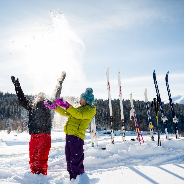 kids playing in the snow