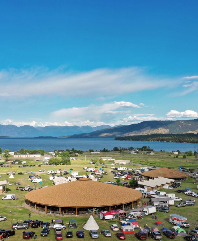 Aerial View of the Standing Arrow Pow Wow in Elmo