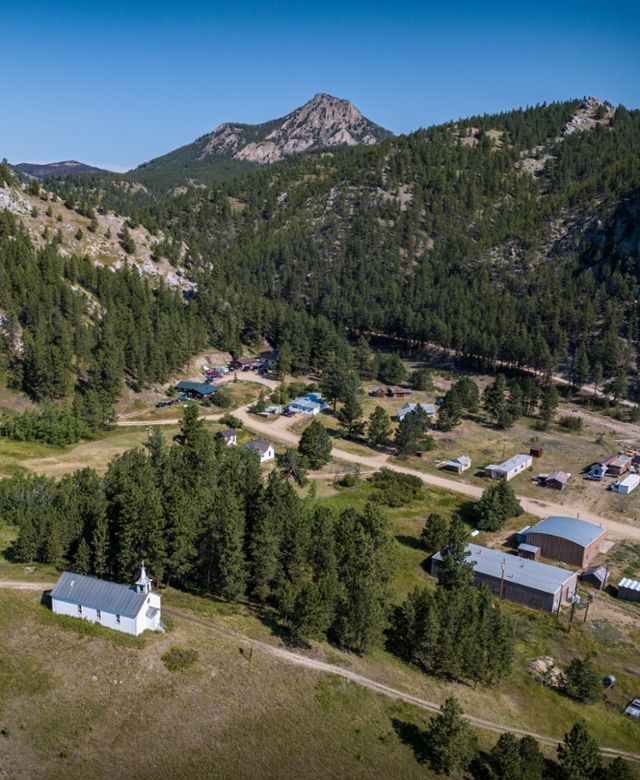 Aerial photo of Zortman