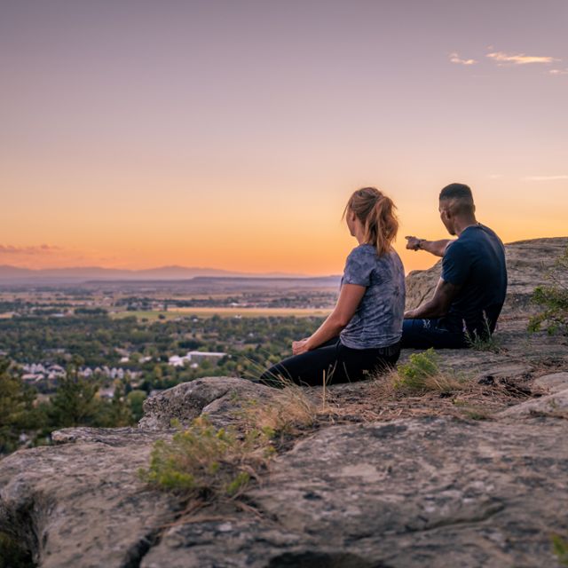 Sitting on the rimrocks above Billings at sunset