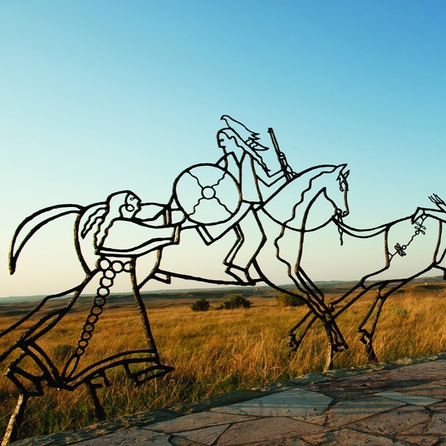image of iron statue at Little Bighorn Battlefield