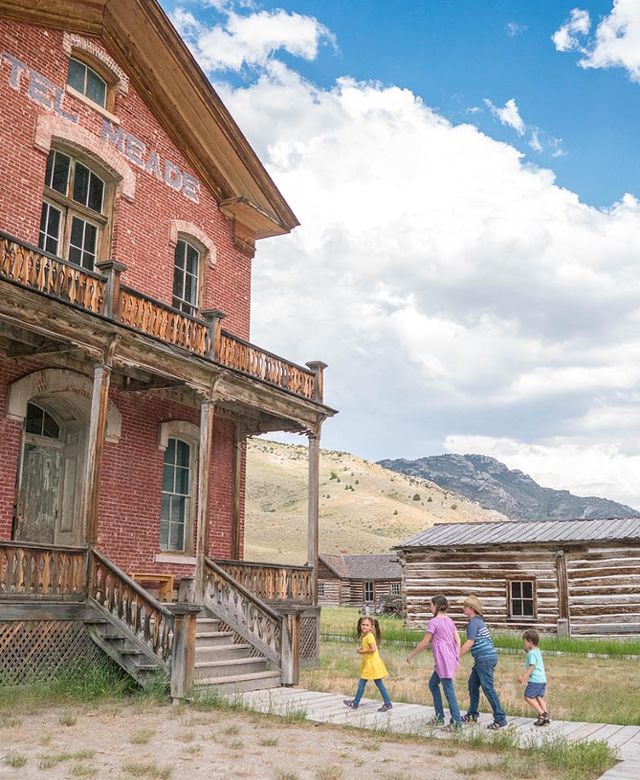 kids exploring Bannack State Park