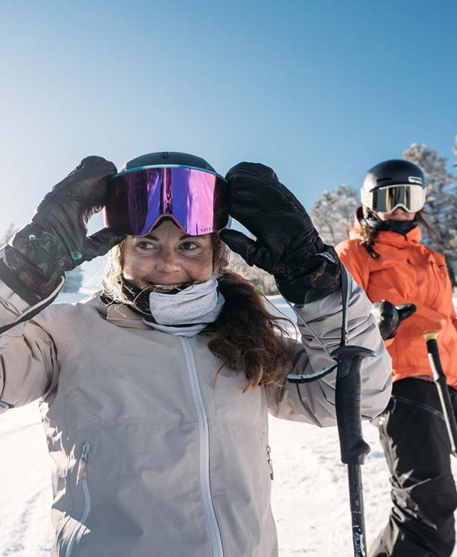 Skiers at Great Divide