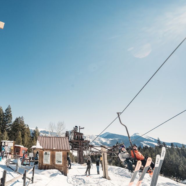 Friends skiing Maverick Mountain