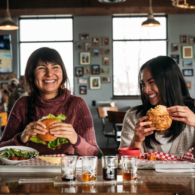 Friends eat Burgers