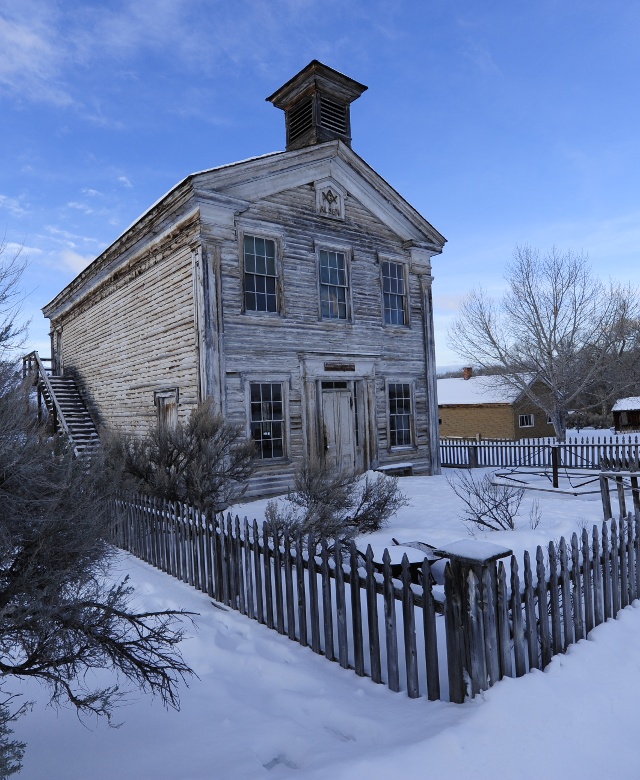 Bannack Ghost Town in winter